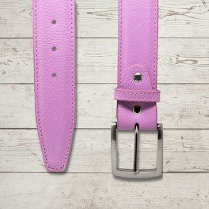 Genuine Italian Pebble Grain Calf Leather Belt Handcrafted in USA